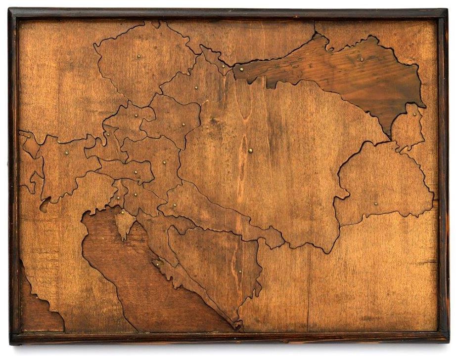 Mapa drevené puzzle 